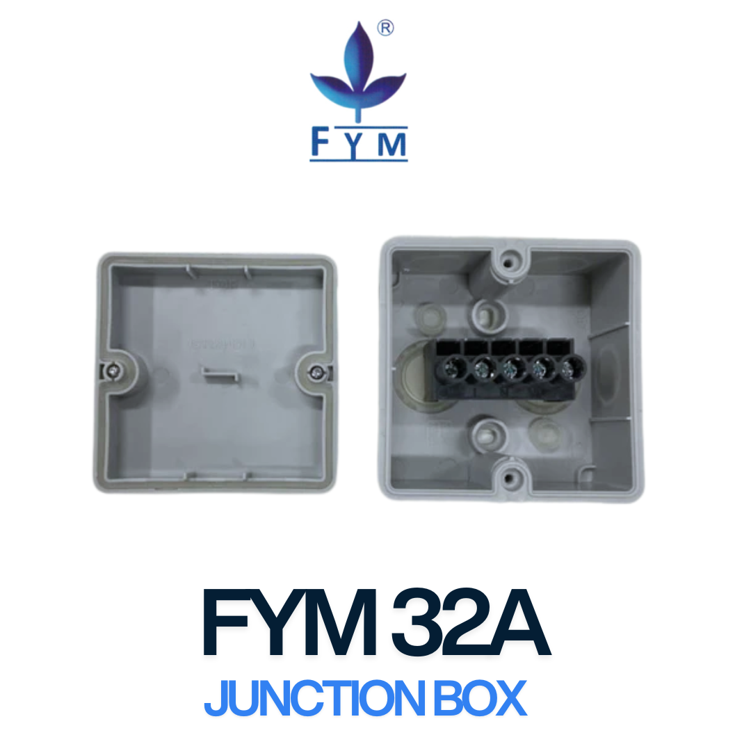 FYM 32A Weatherproof Junction Box – IP66 Surface Mount Enclosure with Connector