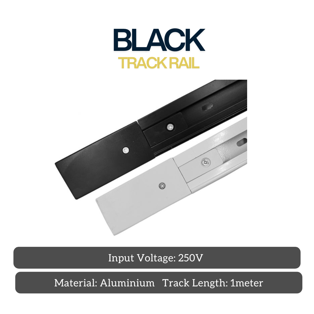 Black / White GU10 Track Spotlight Set with Vintage Gold Holder – Adjustable Track Light