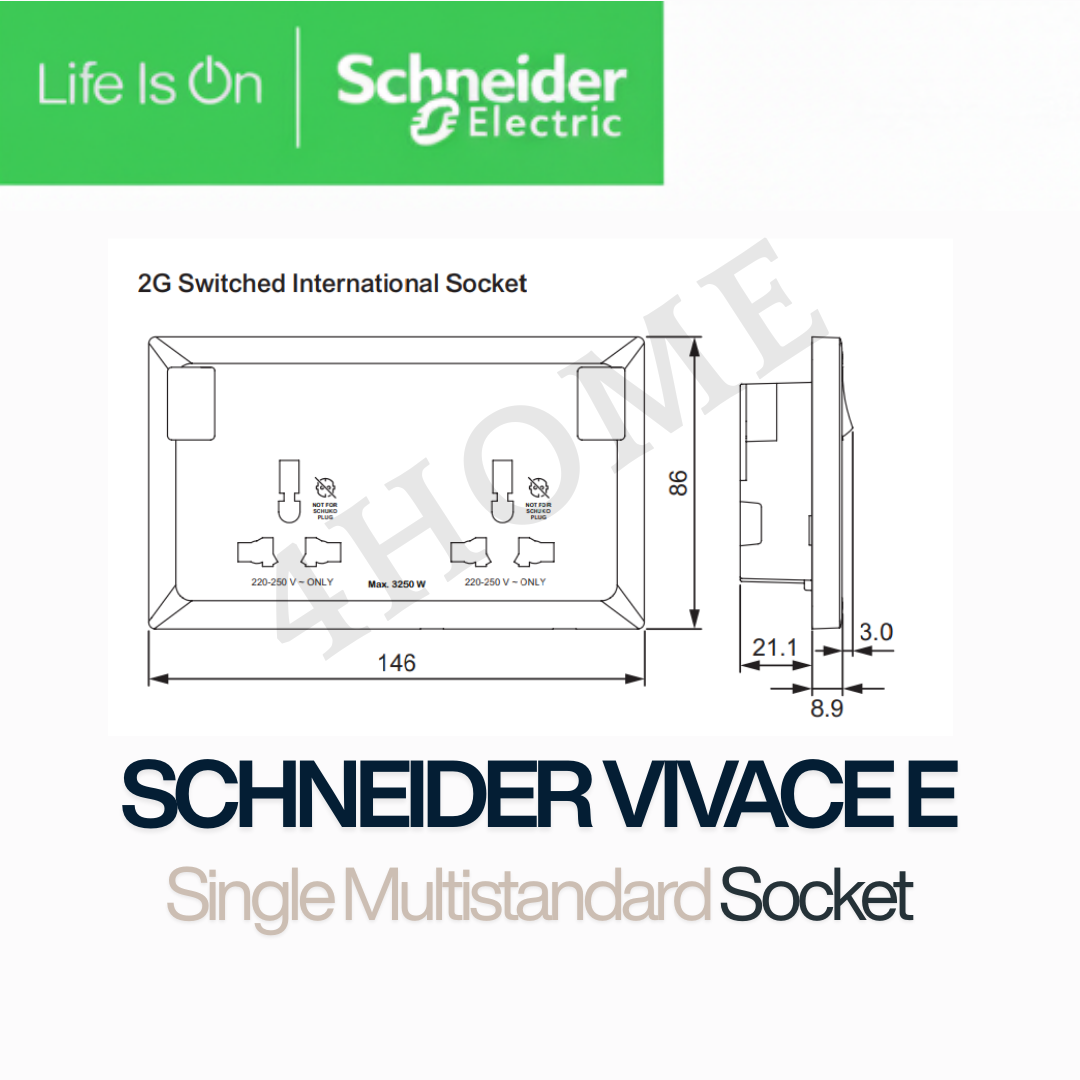 Schneider Electric Vivace E Multistandard Switch Socket Universal