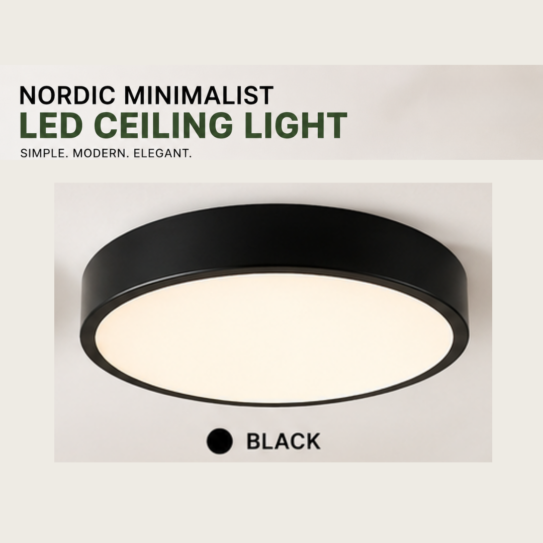 Black nordic ceiling light round