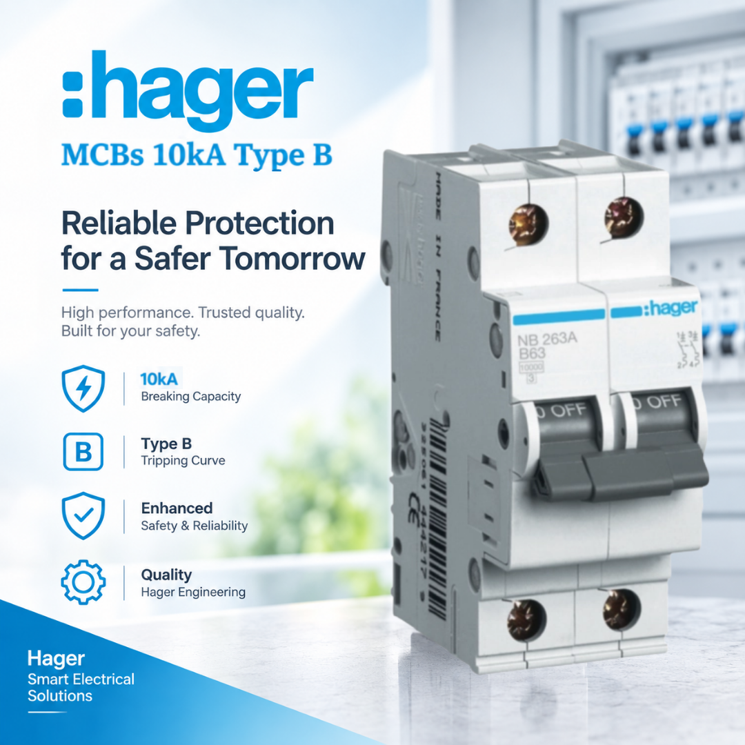 Hager 2P MCB 63A 10kA NB263A