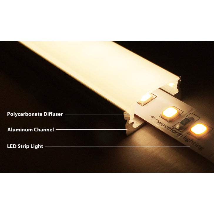 BLACK LED Strip Light Diffuser Channel 1meter Surface Mount Recessed Type 4HOME SINGAPORE - 4HOME