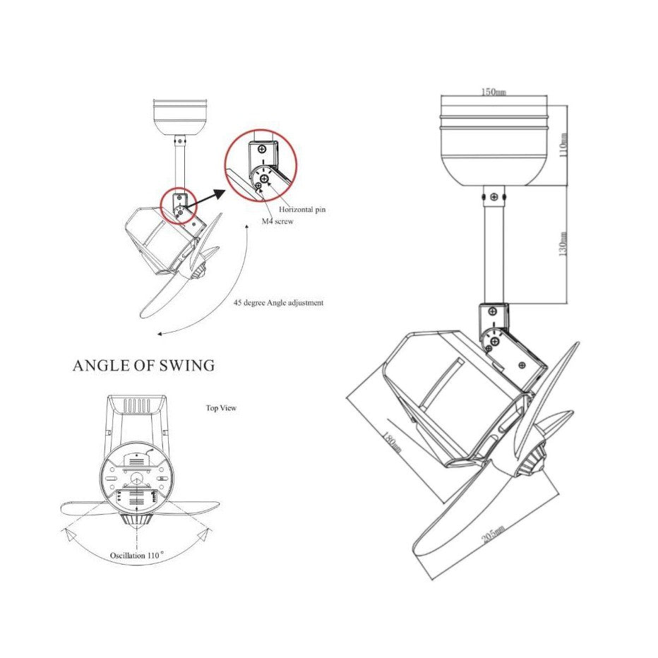 [WIFI Smart] Bestar Dino 16inch 16" Ceiling Corner Fan DC Motor 4HOME SINGAPORE - 4HOME
