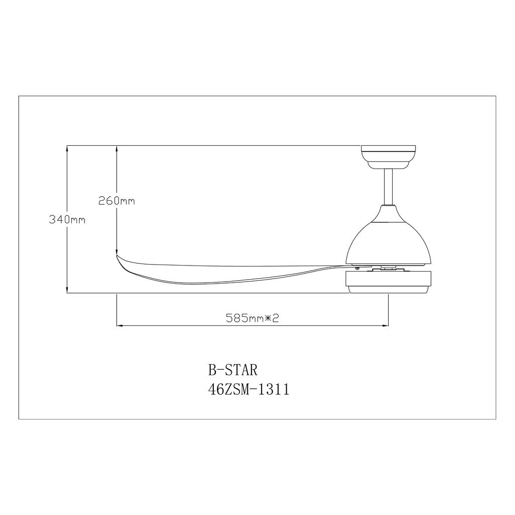 Fanco B-Star Ceiling Fan with 24W LED Light 36 / 46 / 52 inch BStar B Star with basic installation 4HOME SINGAPORE - 4HOME