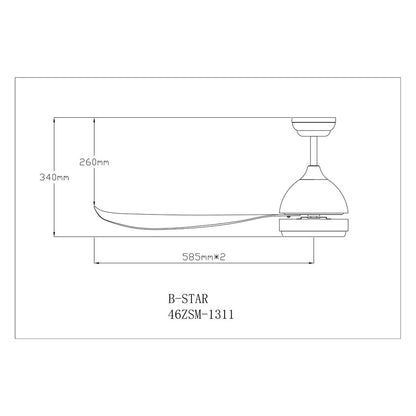 Fanco B-Star Ceiling Fan with 24W LED Light 36 / 46 / 52 inch BStar B Star with basic installation 4HOME SINGAPORE - 4HOME