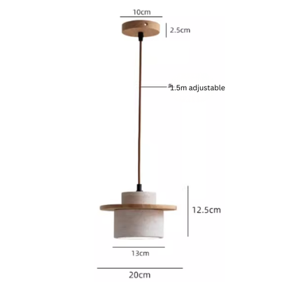 Travertine Stone Pendant Light E27 – Modern Wood & Natural Stone Hanging Lamp | Nordic Designer Ceiling Light