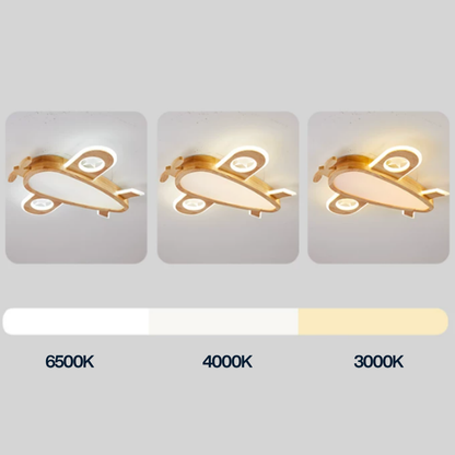 Modern Solid Real Wood Airplane Aircraft LED Ceiling Light Fixture for Boys Girls Kids Bedroom and Nursery 4HOME SINGAPORE