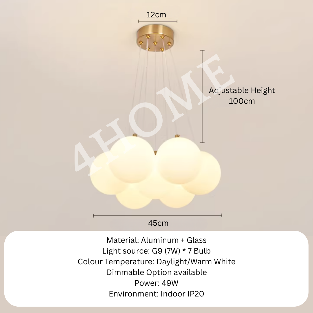 Premium 7-Head Moon Globe Pendant Light details