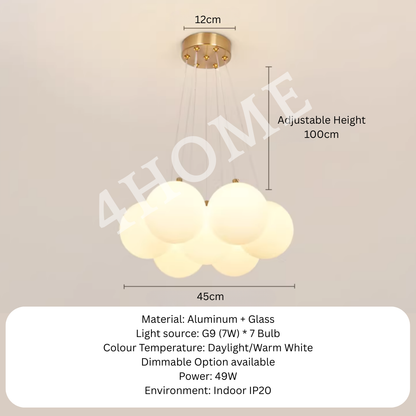 Premium 7-Head Moon Globe Pendant Light details