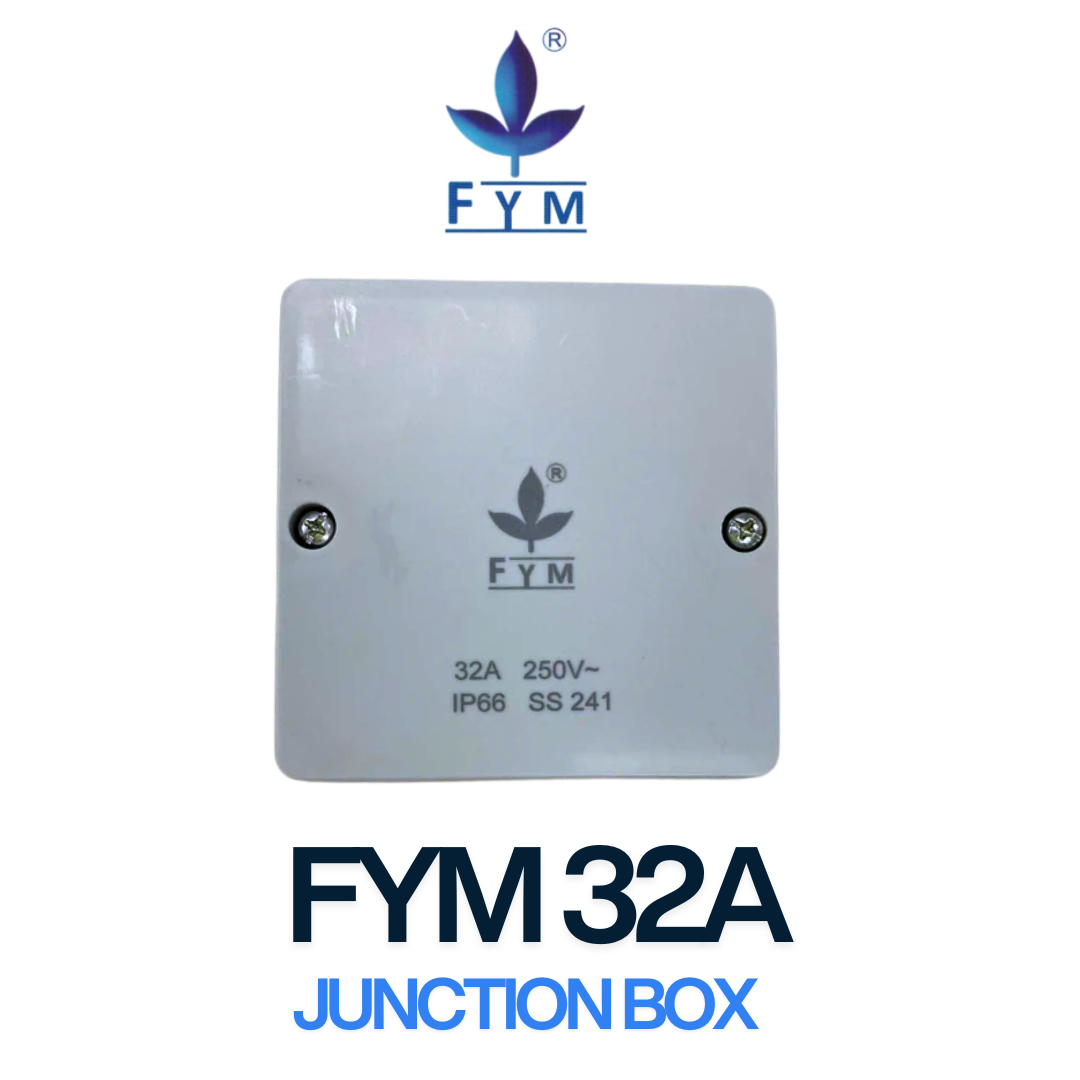 FYM 32A Weatherproof Junction Box – IP66 Surface Mount Enclosure with Connector