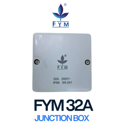 FYM 32A Weatherproof Junction Box – IP66 Surface Mount Enclosure with Connector