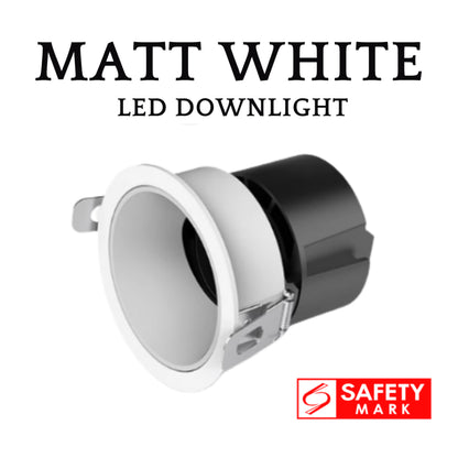 12W Recessed Anti-Glare LED Spotlight Adjustable Eyeball Downlight matt white