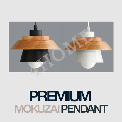Premium Mokuzai Wood Pendant Light – Modern Wooden Hanging Ceiling Lamp, E27, Adjustable Indoor Lighting 4HOME