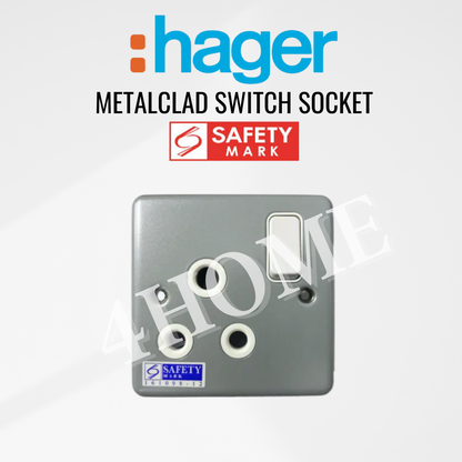 Hager Sollysta Metalclad Switch Socket 1Gang 2Gang 3Gang 20A 15A 13A 4HOME SINGAPORE - 4HOME