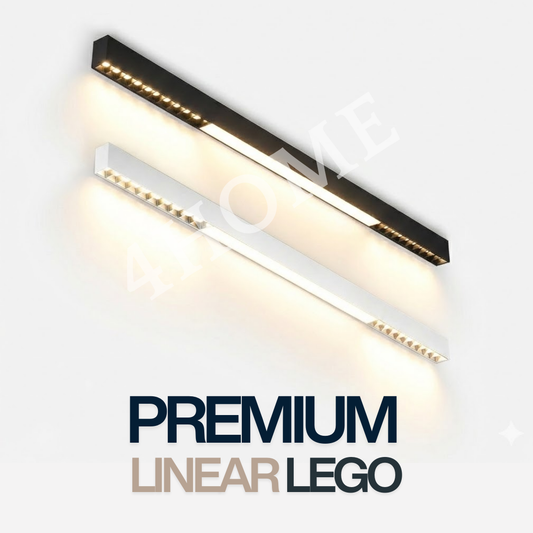 1.2m Tri-tone Black White Ultra Slim Linear Lego Rectangular Long LED Ceiling Light | 40W High Power