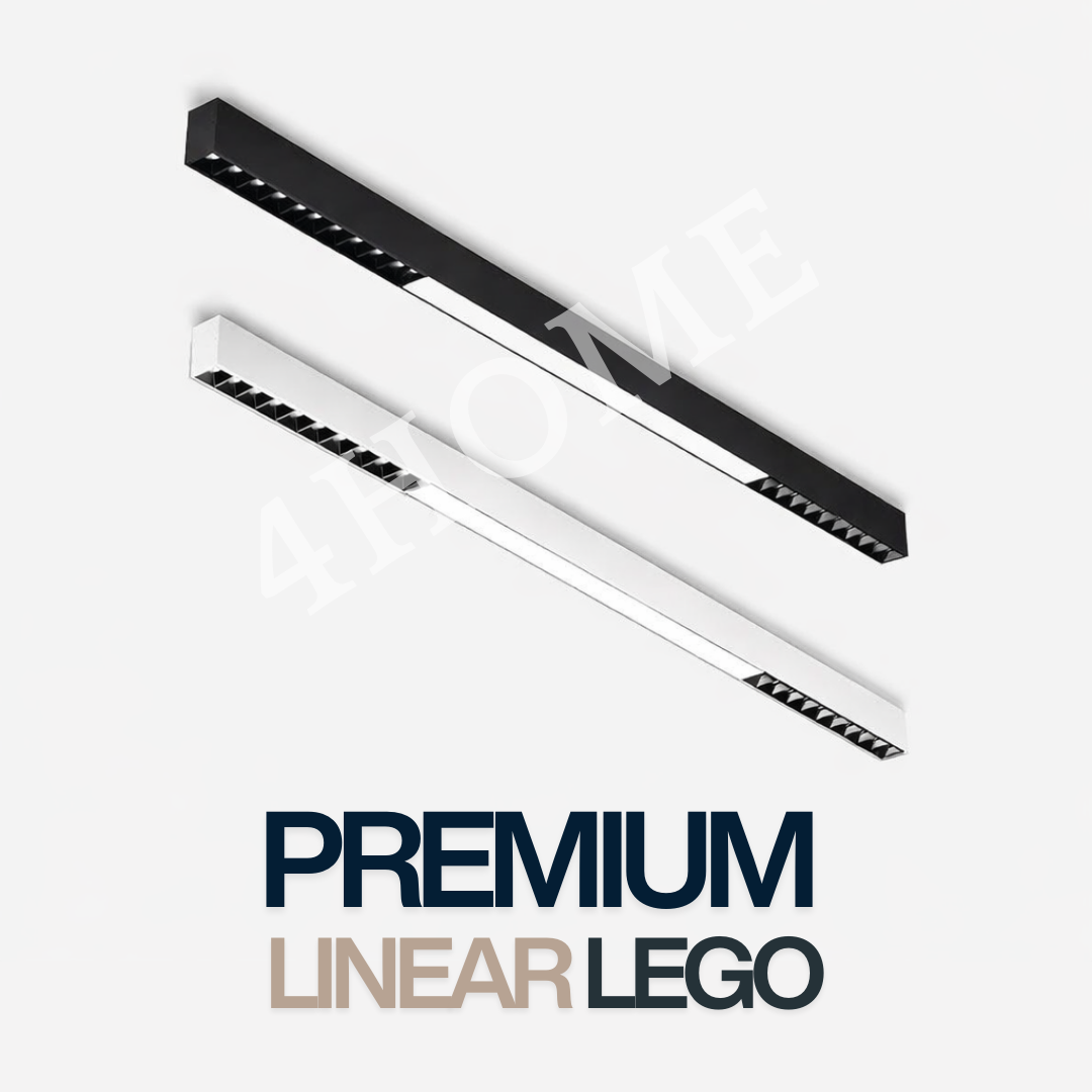 1.2m Tri-tone Black White Ultra Slim Linear Lego Rectangular Long LED Ceiling Light | 40W High Power