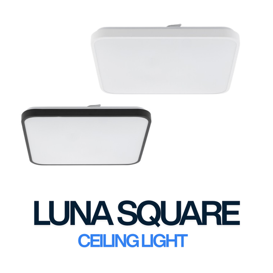 Luna Square LED Ceiling Light 38×38cm – Premium Slim Ceiling Light (Black / White)