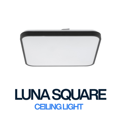Luna Square LED Ceiling Light 38×38cm – Premium Slim Ceiling Light (Black / White)