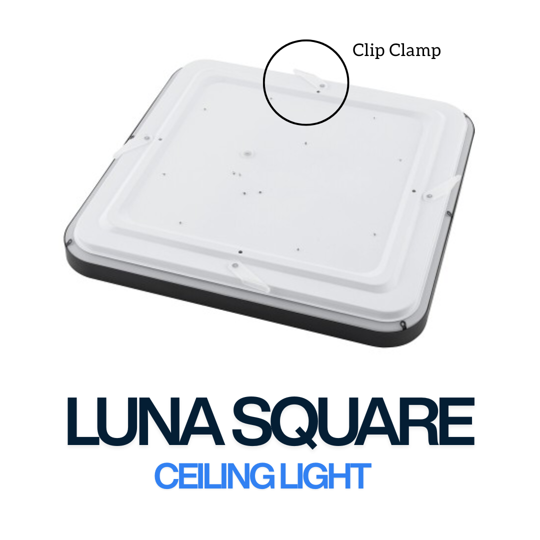 Luna Square LED Ceiling Light 38×38cm – Premium Slim Ceiling Light (Black / White)