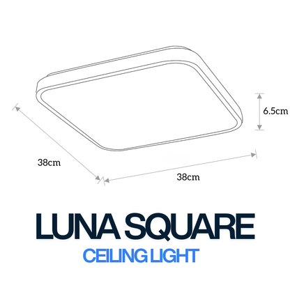 Luna Square LED Ceiling Light 38×38cm – Premium Slim Ceiling Light (Black / White)