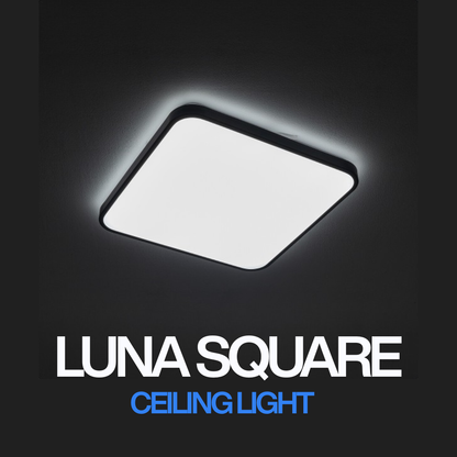 Luna Square LED Ceiling Light 38×38cm – Premium Slim Ceiling Light (Black / White)