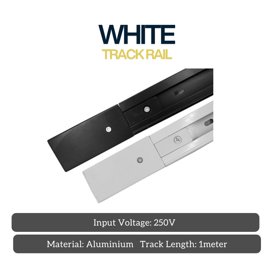 Black / White GU10 Track Spotlight Set with Vintage Gold Holder – Adjustable Track Light
