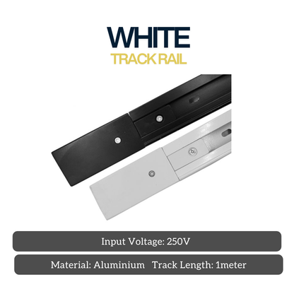 Black / White GU10 Track Spotlight Set with Vintage Gold Holder – Adjustable Track Light