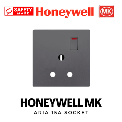 Honeywell MK Aria 15A Aircon Socket Outlet 86mm x 86mm | Safety Mark Certified | White / Space Black / Space Grey / Rose Gold