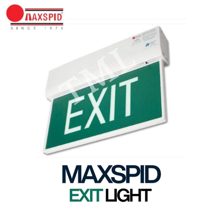 MAXSPID Slimline Emergency Exit Light LED | Ultra-Thin Exit Sign | Battery Backup | Ceiling/Wall Mount | Singapore Safety Compliant