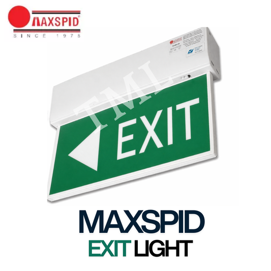 MAXSPID Slimline Emergency Exit Light LED | Ultra-Thin Exit Sign | Battery Backup | Ceiling/Wall Mount | Singapore Safety Compliant