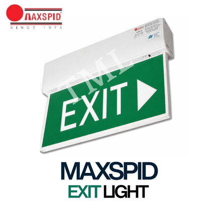 MAXSPID Slimline Emergency Exit Light LED | Ultra-Thin Exit Sign | Battery Backup | Ceiling/Wall Mount | Singapore Safety Compliant