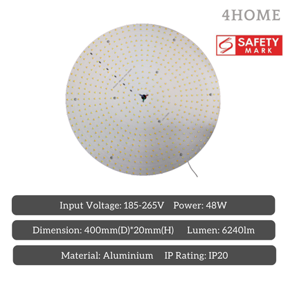 36W 48W Full Aluminium Magnetic LED Panel Replacement Module – Safety Mark 30cm 40cm Round Rectangular