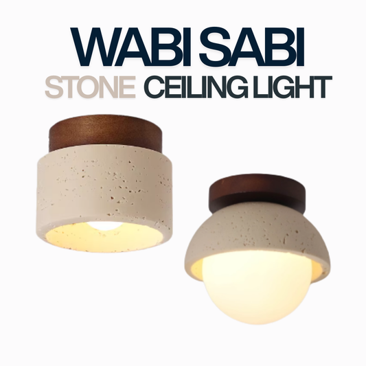 Wabi Sabi Travertine Stone Ceiling Light 
