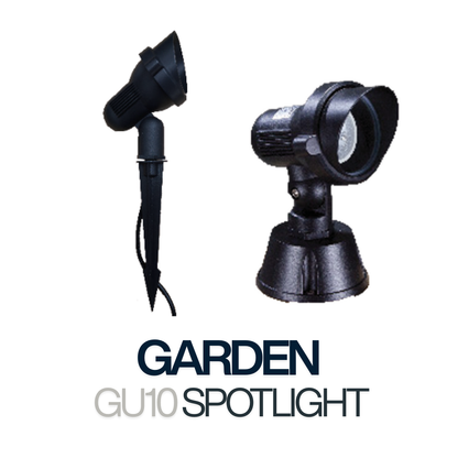 Garden GU10 Spotlight – Outdoor Spike / Base Landscape Light (Black, 185–265V)