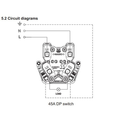Legrand Belanko S 45A Double Pole Cooker Switch 4HOME SINGAPORE - 4HOME