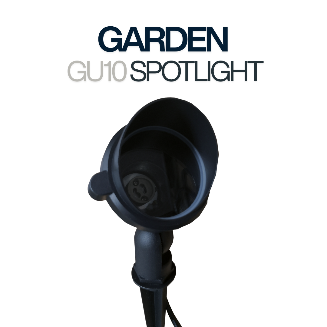 Garden GU10 Spotlight – Outdoor Spike / Base Landscape Light (Black, 185–265V)