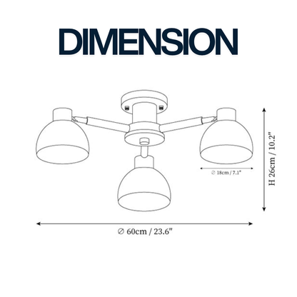 Hikari Modern Japandi 3 Light Ceiling Lamp Chandelier – Wood & Ceramic Design
