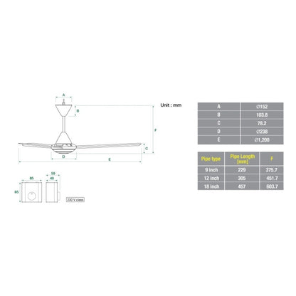 KDK M48SG Ceiling Fan 4HOME SINGAPORE - 4HOME