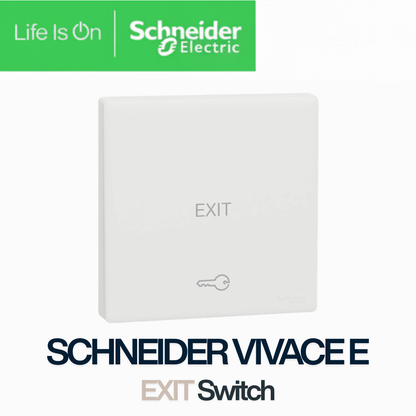 Schneider Vivace E Exit Switch 1 Gang Door Release Push Button – 10A 250V | Slim Frameless Design | Singapore
