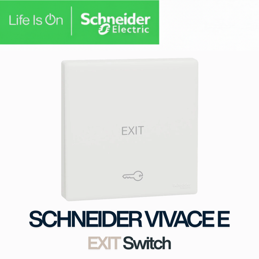 Schneider Vivace E Exit Switch 1 Gang Door Release Push Button – 10A 250V | Slim Frameless Design | Singapore