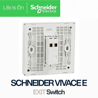 Schneider Vivace E Exit Switch 1 Gang Door Release Push Button – 10A 250V | Slim Frameless Design | Singapore