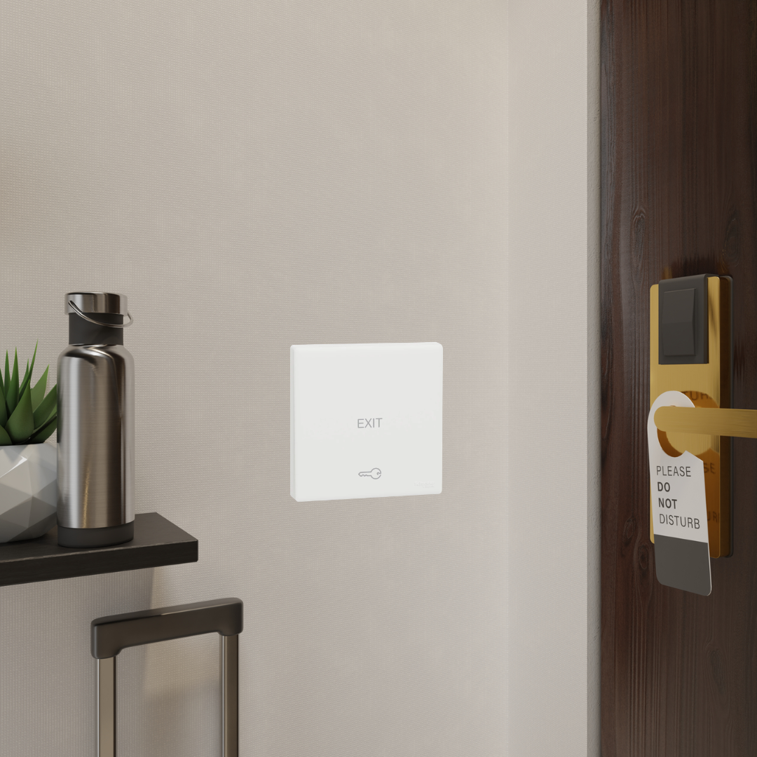 Schneider Vivace E Exit Switch 1 Gang Door Release Push Button – 10A 250V | Slim Frameless Design | Singapore
