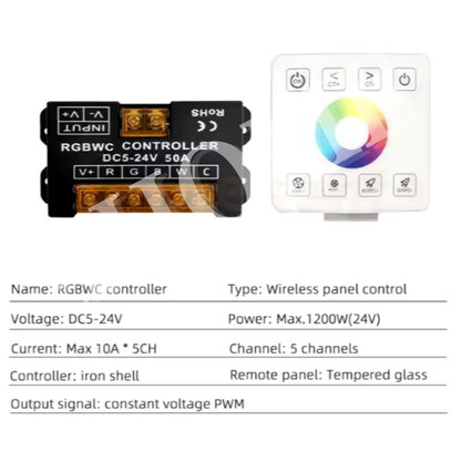 24V RGBCCT RGBCW Dimmable COB LED Strip Light 840 LEDs 12mm High Density Flexible 5meter 4HOME SINGAPORE - 4HOME