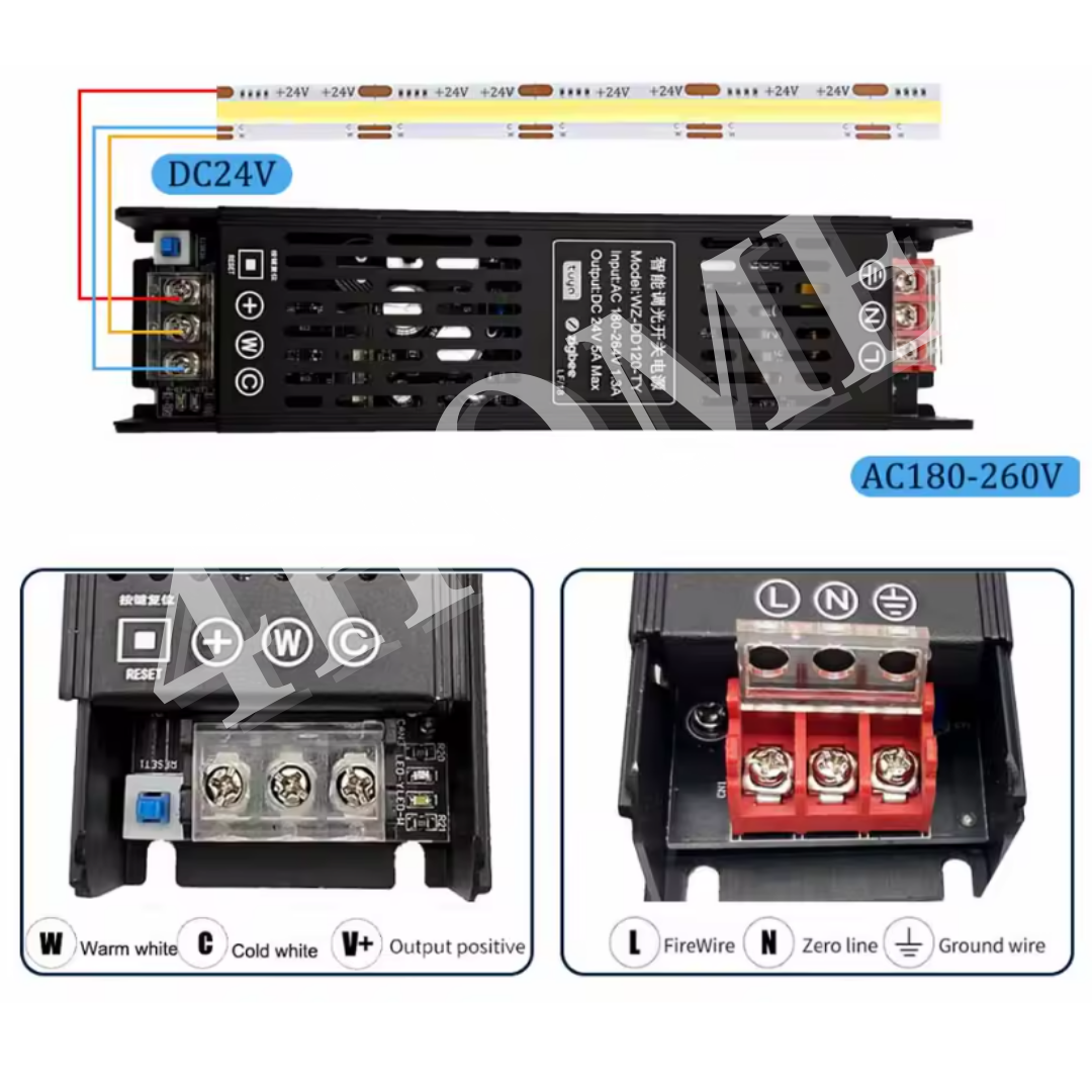 Premium Slim 24V Zigbee Tuya 2in1 Dimmable Smart Led Driver Transformer 150W 300W for CCT Single Tone LED Strip 4HOME SINGAPORE - 4HOME