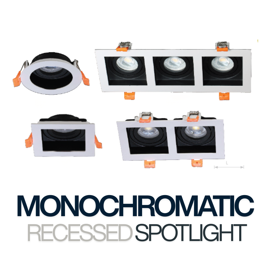 Monochromatic Adjustable Recessed Spotlight 