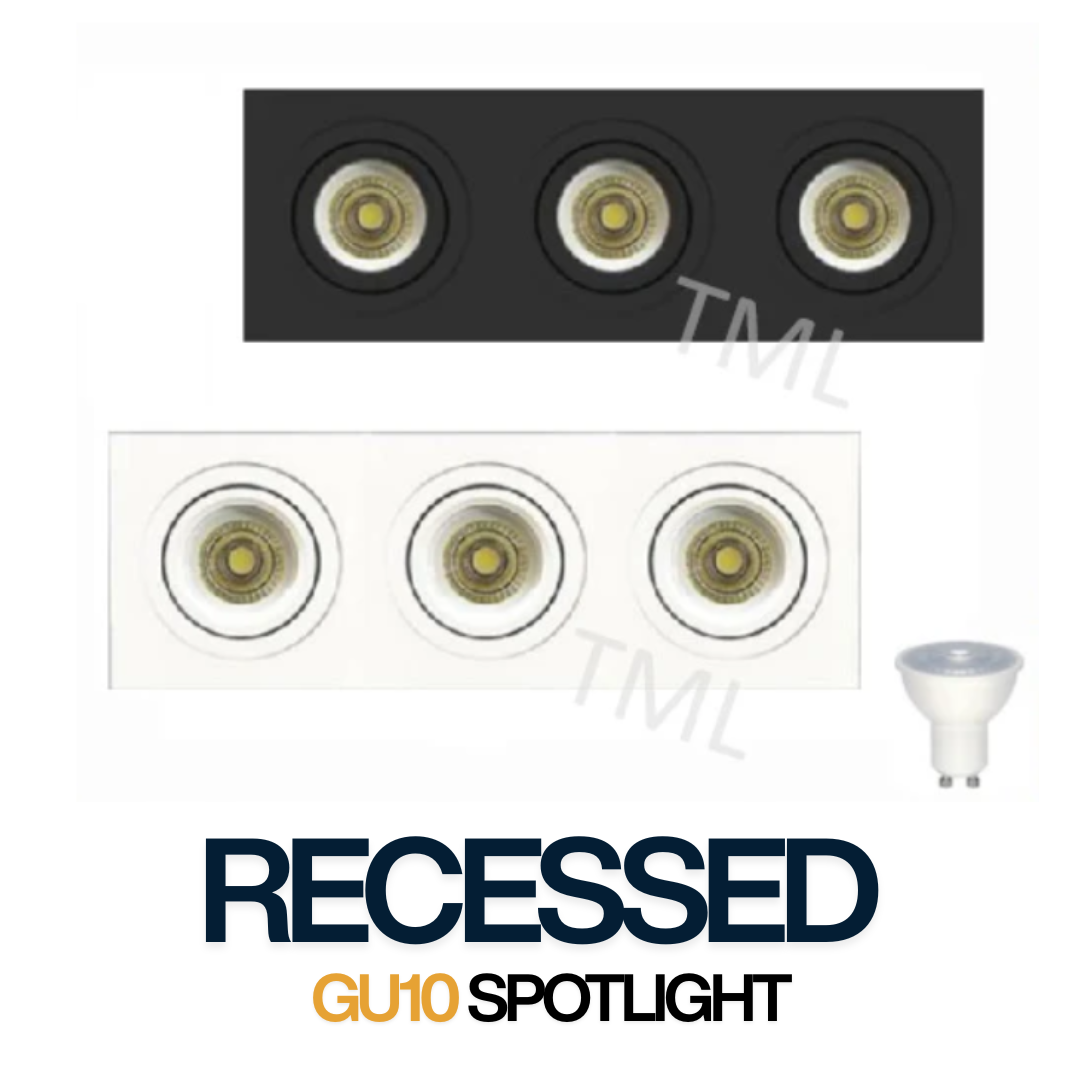 Three Head Rotatable LED Spotlight Recessed Downlight Spotlight GU10 4HOME SINGAPORE