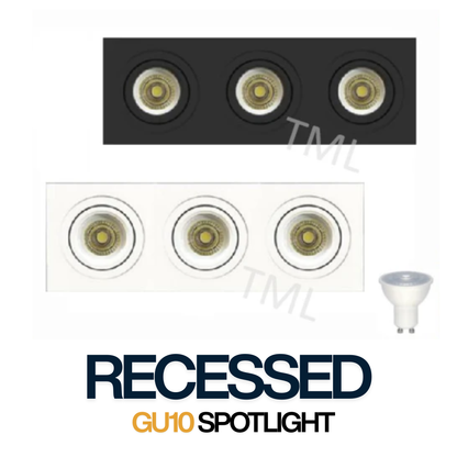 Three Head Rotatable LED Spotlight Recessed Downlight Spotlight GU10 4HOME SINGAPORE