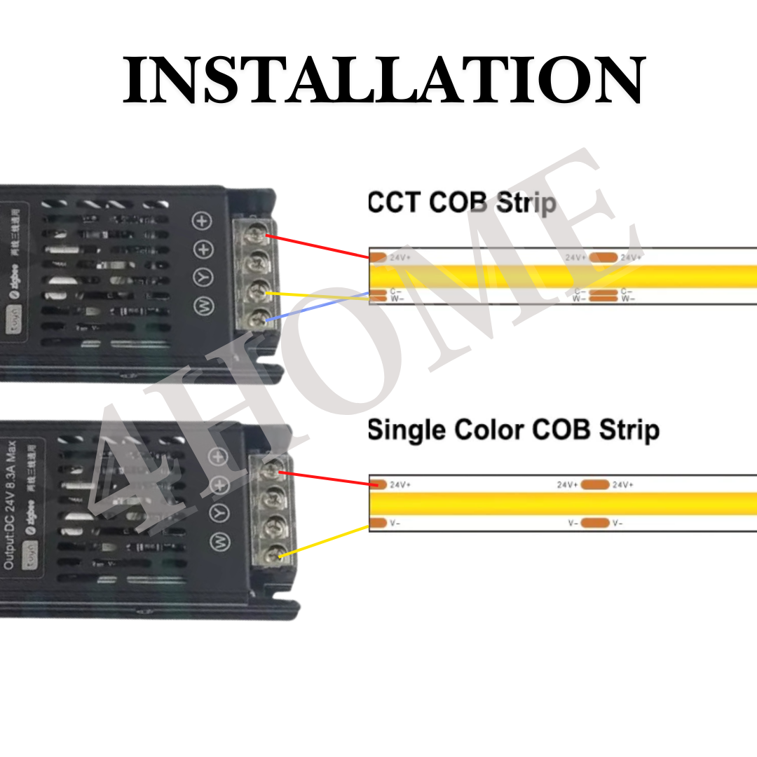 Premium Slim 24V Zigbee Tuya 2in1 Dimmable Smart Led Driver Transformer 150W 300W for CCT Single Tone LED Strip 4HOME SINGAPORE - 4HOME