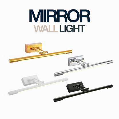 Modern 8W LED Mirror Wall Light - IP44 Bathroom Vanity Light Black, White, Chrome & Gold