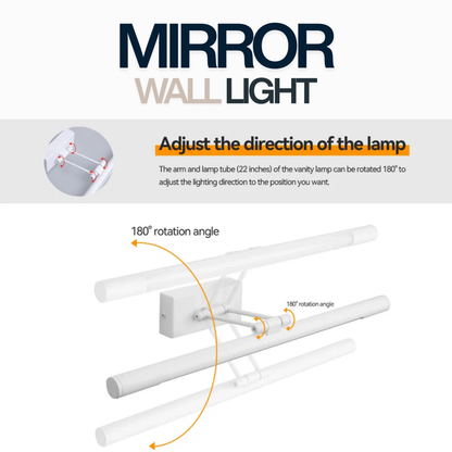 Modern 8W LED Mirror Wall Light - IP44 Bathroom Vanity Light Black, White, Chrome & Gold